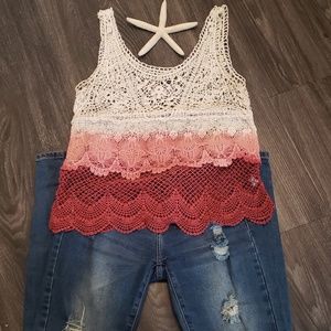 Crocheted American Eagle Outfitters Top SZ M